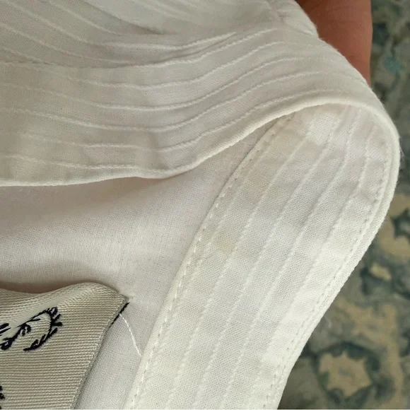 Sea New York White Cotton Embroidered Dress Size 2 Pink Hem Detail Boho - Picture 8 of 9